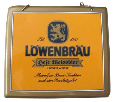 Löwenbräu München - Hefe Weissbier - Zapfhahnschild 9 x 8 cm
