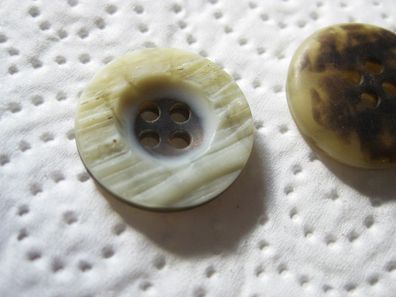 1 Kunststoffknöpfe Knopf beige hellgrau marmoriert 20x4mm 4 Loch Nr. 3122