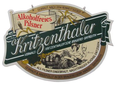 Maisel Bräu Bayreuth - Kritzenthaler - Alkoholfreies Pilsner - Reklameschild