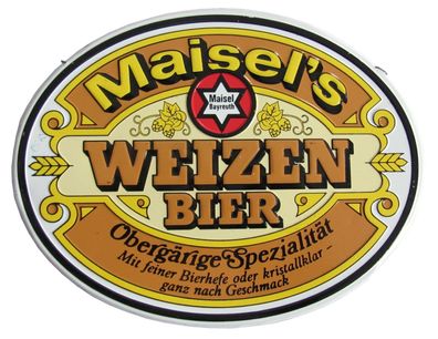 Maisel´s Brauerei Bayreuth - Weizen Bier - Zapfhahnschild - 20 x 16 cm - Blech