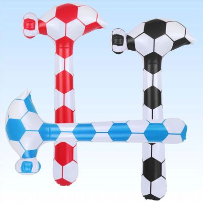 3 x aufblasbarer Fußball Hammer 86cm Hämmer Fußball Dekoration Scherzartikel
