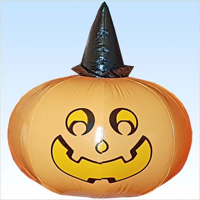 Großer aufblasbarer Kürbis mit Hut ca 50cm aufblasbar Party Dekoration Halloween