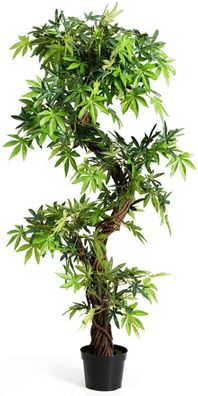 Zimmerpflanze Deko, Kunstpflanze grün, Dekopflanze künstlich, Kunstbaum 160x19x19cm
