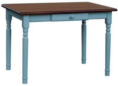 Blau Küchentisch Esstisch Speisetisch Tisch Kiefer Neu Farbe Nuss Mit Schublade