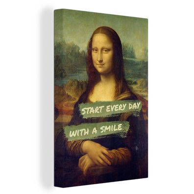 Leinwandbilder - 20x30 cm - Mona Lisa - Da Vinci - Zitat