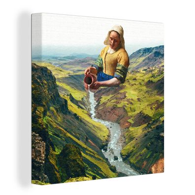 Leinwandbilder - 90x90 cm - Milchmädchen - Wasser - Vermeer