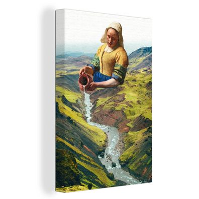 Leinwandbilder - 60x90 cm - Milchmädchen - Natur - Vermeer
