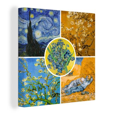 Leinwandbilder - 20x20 cm - Van Gogh - Collage - Sternennacht