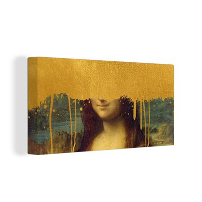 Leinwandbilder - 80x40 cm - Mona Lisa - Gold - Da Vinci