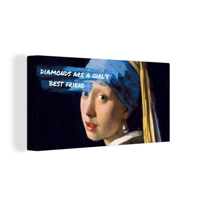 Leinwand Bilder - 160x80 cm - Zitat - Mädchen mit Perlenohrring - Schmuck