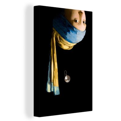Leinwandbilder - 60x90 cm - Mädchen mit Perlenohrring - Schmuck - Kunst