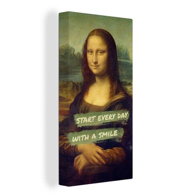 Leinwandbilder - 40x80 cm - Mona Lisa - Zitat - Da Vinci