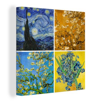 Leinwandbilder - 90x90 cm - Van Gogh - Sternennacht - Collage
