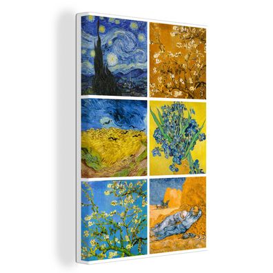 Leinwandbilder - 60x90 cm - Van Gogh - Collage - Sternennacht