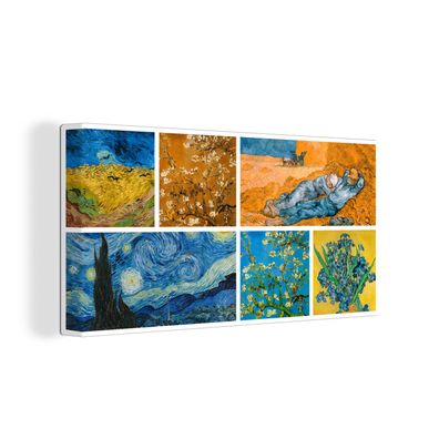 Leinwandbilder - 80x40 cm - Van Gogh - Collage - Sternennacht