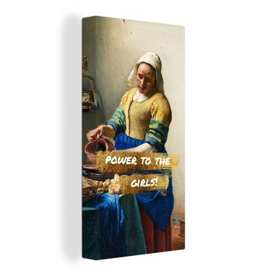 Leinwandbilder - 20x40 cm - Milchmädchen - Vermeer - Zitat
