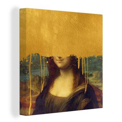 Leinwandbilder - 20x20 cm - Mona Lisa - Gold - Da Vinci