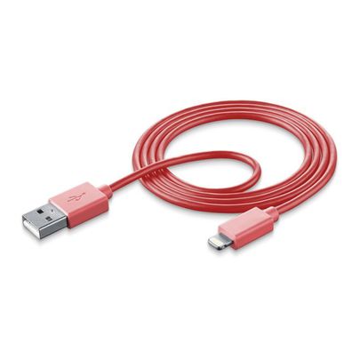 Cellularline 1m USB 2.0 Lade Datenkabel für Apple iPhone 8-Pin - USB A Rot Neu