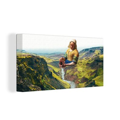 Leinwandbilder - 40x20 cm - Milchmädchen - Vermeer - Natur