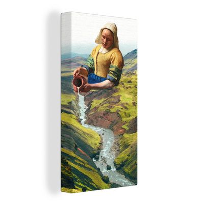 Leinwandbilder - 40x80 cm - Milchmädchen - Natur - Vermeer