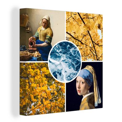 Leinwandbilder - 90x90 cm - Vermeer - Collage - Kunst