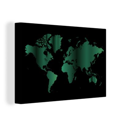Leinwandbilder - 30x20 cm - Weltkarte - Rosa - Gold