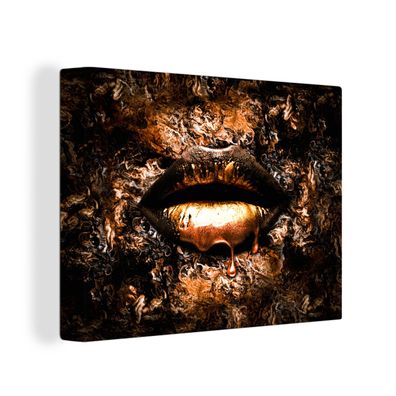 Leinwandbilder - 40x30 cm - Farbe - Frau - Mund