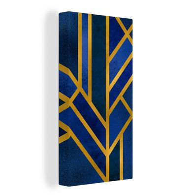 Leinwandbilder - 20x40 cm - Gold - Blau - Luxus