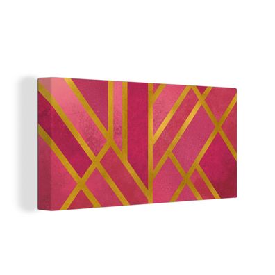 Leinwandbilder - 80x40 cm - Gold - Rosa - Luxus