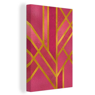 Leinwandbilder - 40x60 cm - Gold - Rosa - Luxus