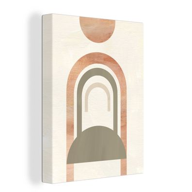 Leinwandbilder - 60x80 cm - Rosa - Abstrakt - Beige