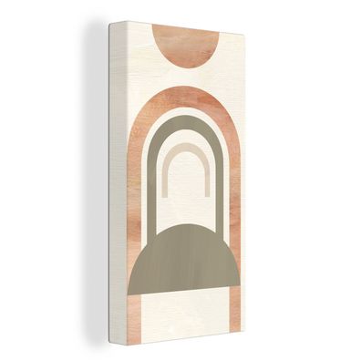 Leinwandbilder - 40x80 cm - Rosa - Grün - Abstrakt