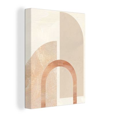 Leinwand Bilder - 90x120 cm - Formen - Beige - Abstrakt