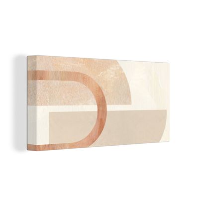 Leinwandbilder - 80x40 cm - Marmor - Rosa - Beige