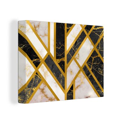 Leinwandbilder - 80x60 cm - Marmor - Gold - Luxus