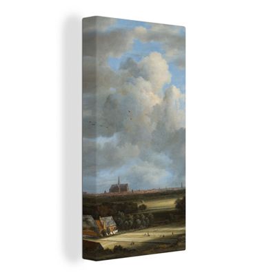 Leinwand Bilder - 80x160 cm - Ansicht von Haarlem mit Tribüne - Gemälde von Jacob van