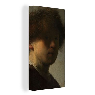 Leinwand Bilder - 80x160 cm - Selbstbildnis von Rembrandt - Gemälde von Rembrandt van
