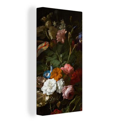 Leinwandbilder - 40x80 cm - Vase mit Blumen - Gemälde von Rachel Ruysch