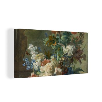 Leinwand Bilder - 160x80 cm - Stilleben mit Blumen - Gemälde von Jan van Huysum