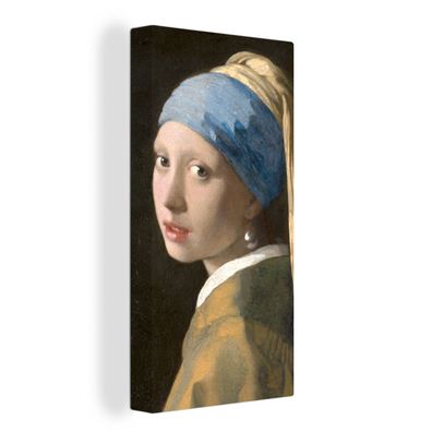 Leinwandbilder - 40x80 cm - Das Mädchen mit dem Perlenohrring - Gemälde von Johannes