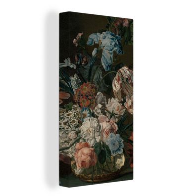 Leinwandbilder - 40x80 cm - Stilleben mit Blumen - Gemälde von Cornelia van der Mijn