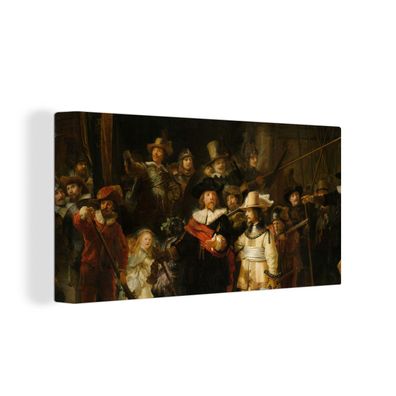 Leinwand Bilder - 160x80 cm - Die Nachtwache - Gemälde von Rembrandt van Rijn
