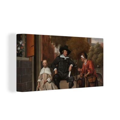 Leinwand Bilder - 160x80 cm - Der Bürgermeister von Delft und seine Tochter - Gemälde