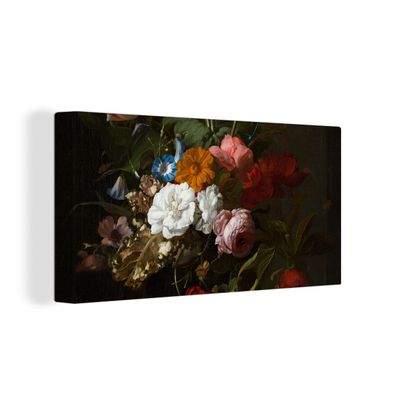 Leinwandbilder - 40x20 cm - Vase mit Blumen - Gemälde von Rachel Ruysch