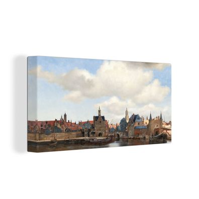 Leinwandbilder - 40x20 cm - Ansicht von Delft - Gemälde von Johannes Vermeer