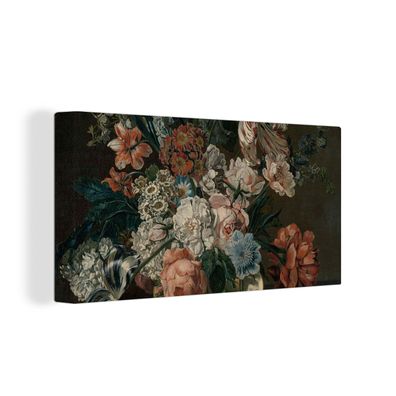 Leinwandbilder - 40x20 cm - Stilleben mit Blumen - Gemälde von Cornelia van der Mijn