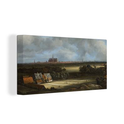 Leinwand Bilder - 160x80 cm - Ansicht von Haarlem mit Tribüne - Gemälde von Jacob van