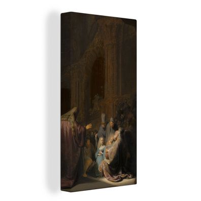 Leinwand Bilder - 80x160 cm - Das Lied des Simeon - Gemälde von Rembrandt van Rijn