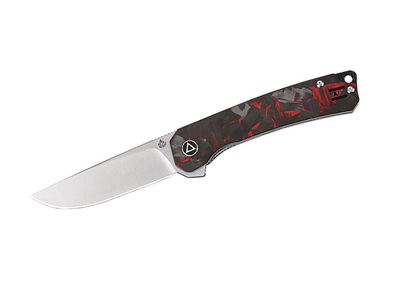 QSP Knife OSPREY QS139-F1 Messer Flipper 14C28N Stahl Kohlefasergriff RED