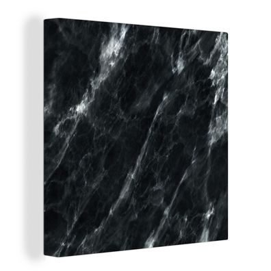 Leinwandbilder - 90x90 cm - Marmor - Schwarz - Luxus